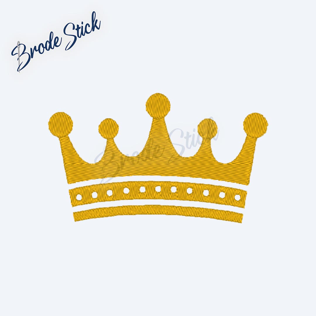 Motif de couronne pour broderie et stickers personnalisés.