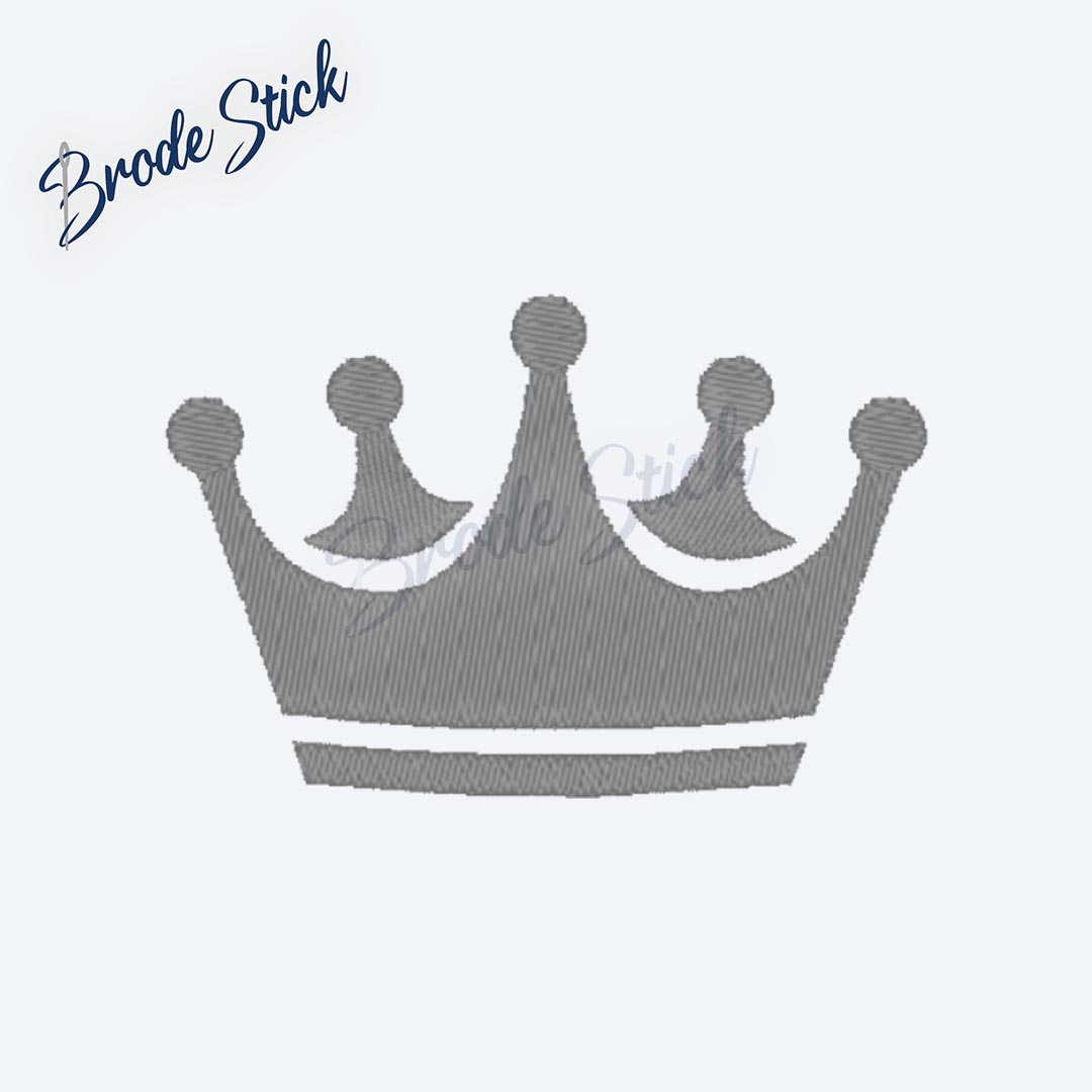 Motif simple pour broderie - Illustration épurée d'une couronne unie style minimaliste.