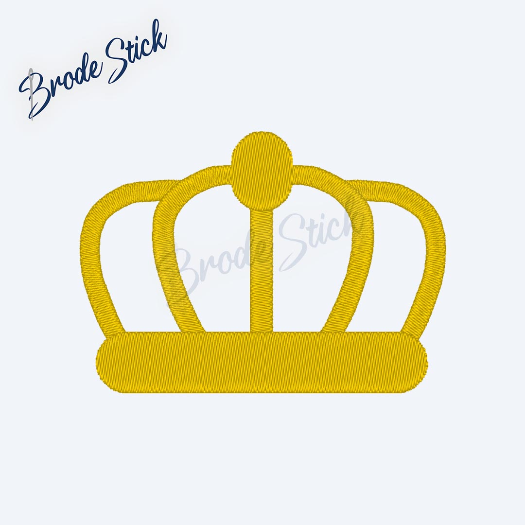 Motif simple pour broderie - Dessin de couronne classique pour gravure ou décoration.