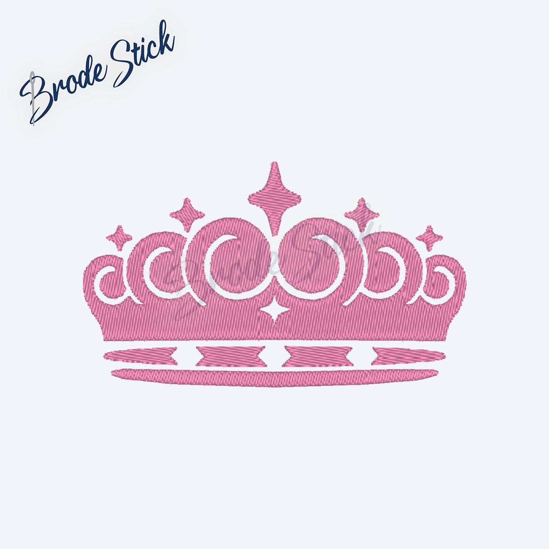 Motif simple pour broderie - Diadème de princesse ornemental idéal pour thème royauté.
