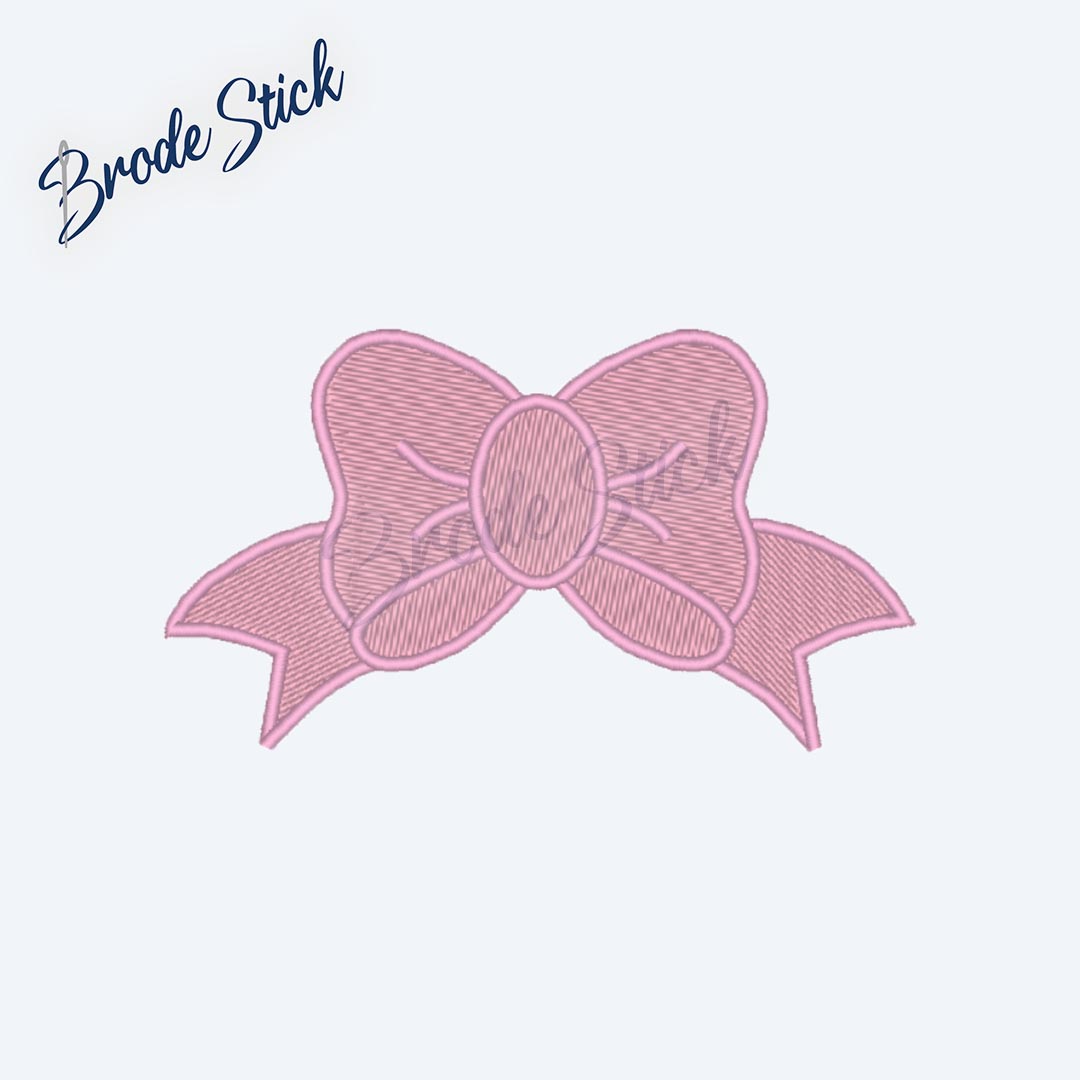 Motif simple pour broderie - Joli nœud décoratif élégant pour personnalisation d'objets.