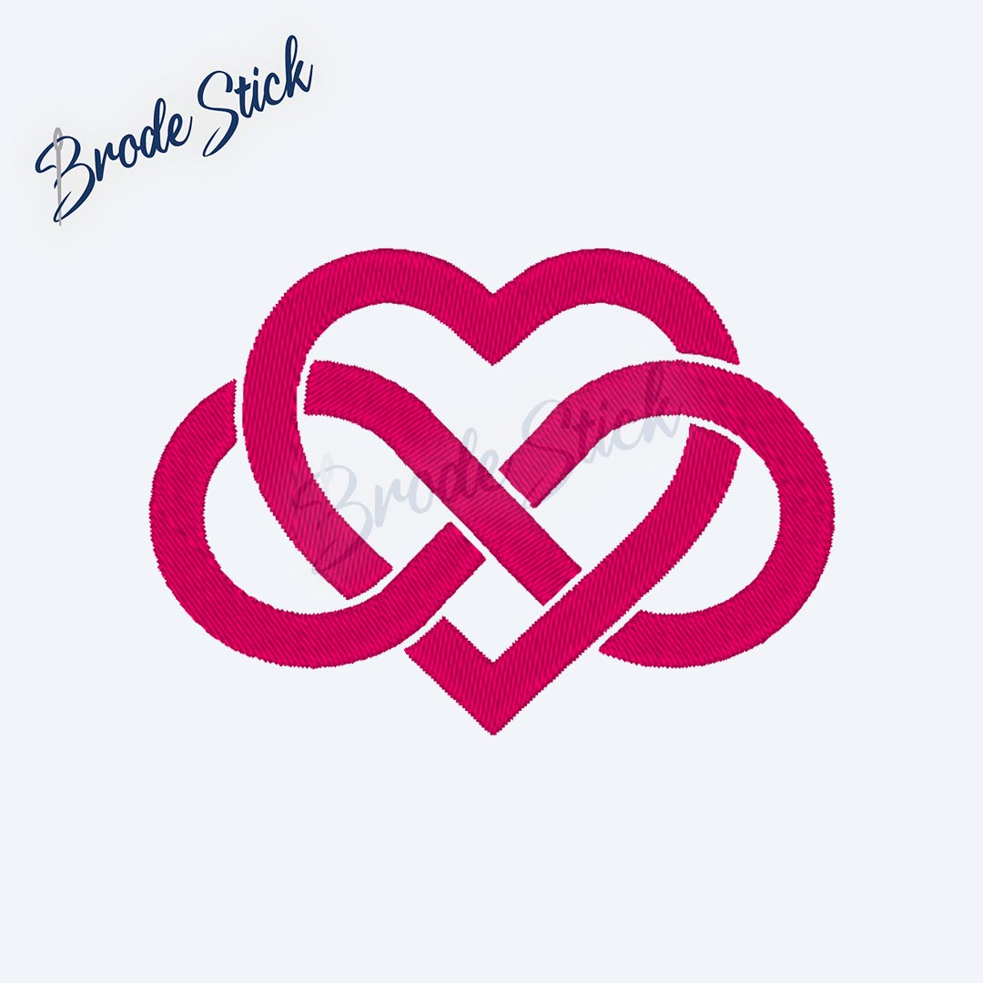Symbole de l'infini entrelacé dans un cœur pour amour éternel.