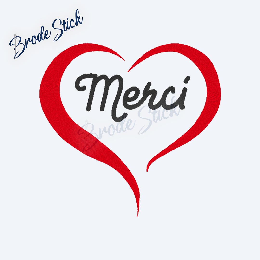 Mot "Merci" accompagné d'un cœur pour exprimer sa gratitude.