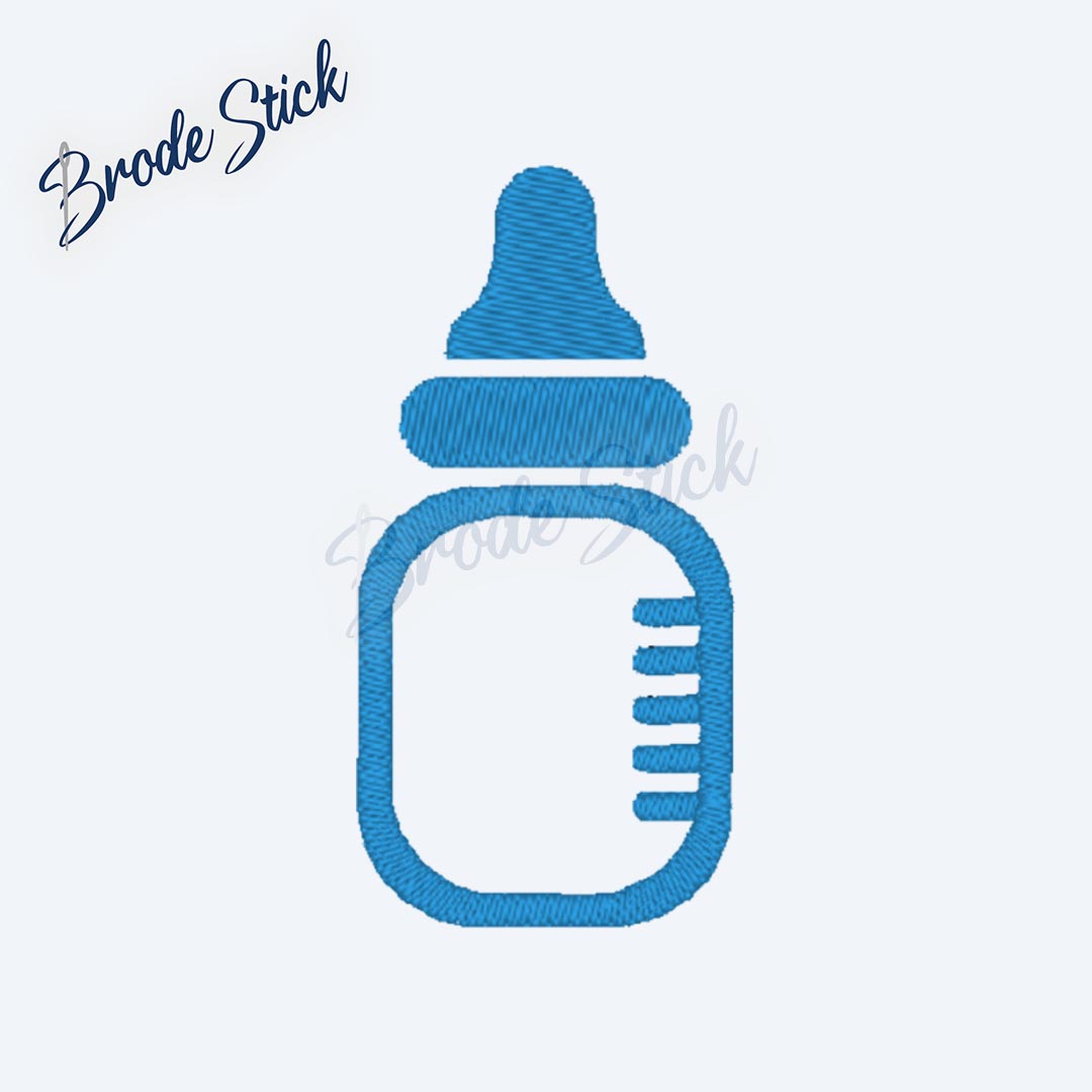 Dessin de biberon classique pour annonce de naissance.