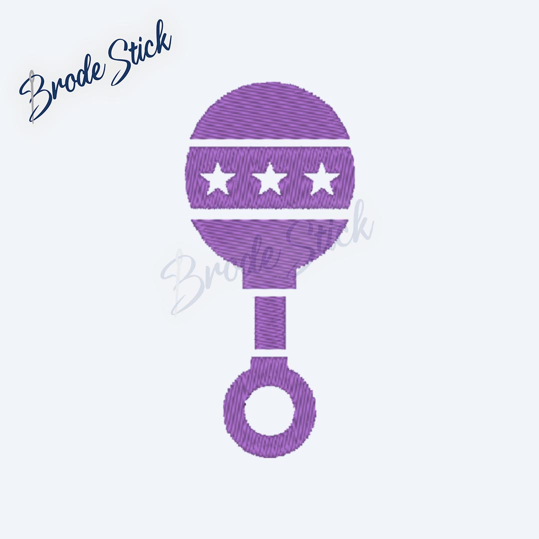 Hochet pour bébé orné de petites étoiles décoratives.