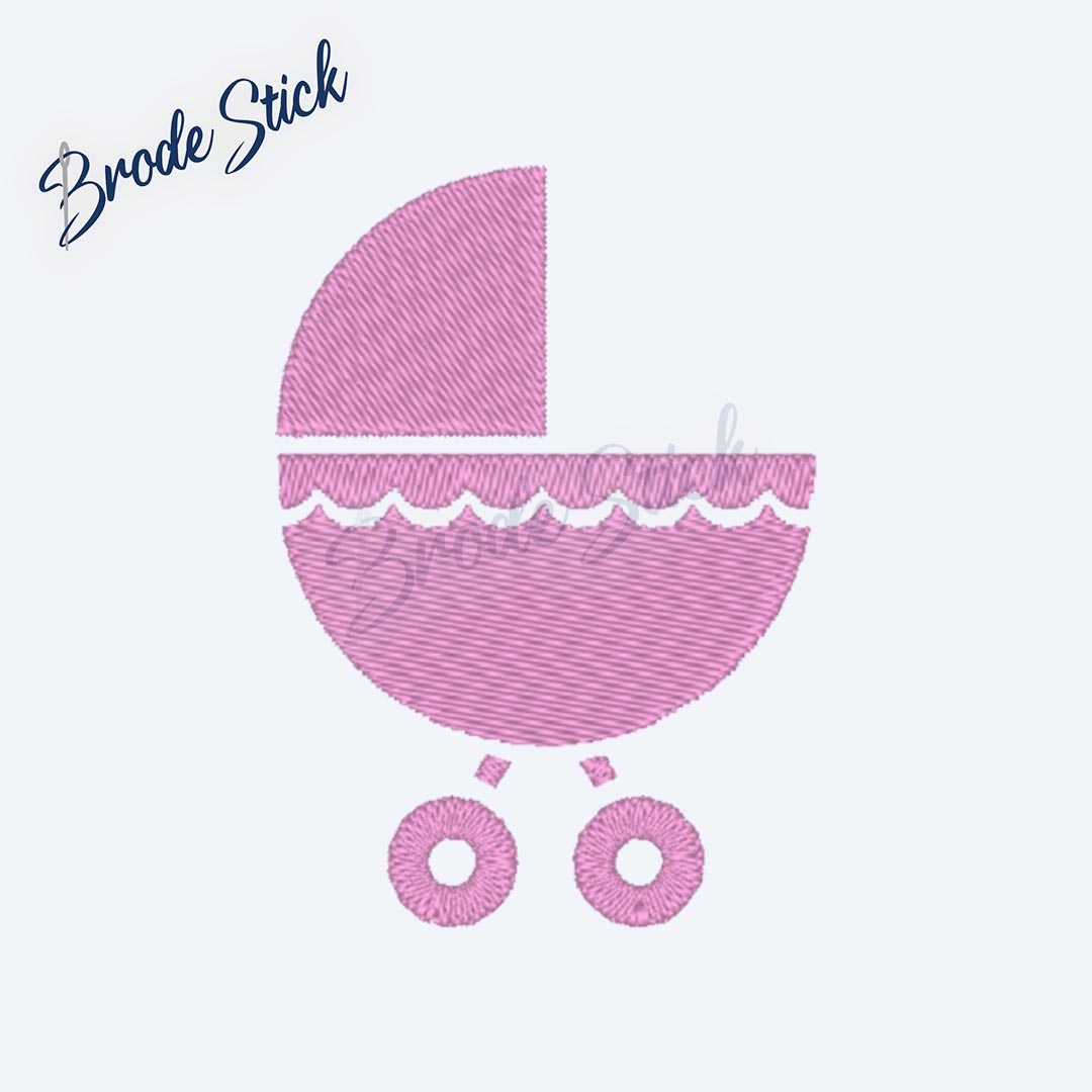 Landau rétro pour bébé, idéal pour faire-part de naissance.