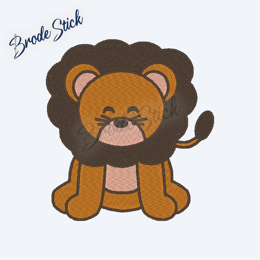 Petit lionceau mignon au style dessin animé pour enfant.