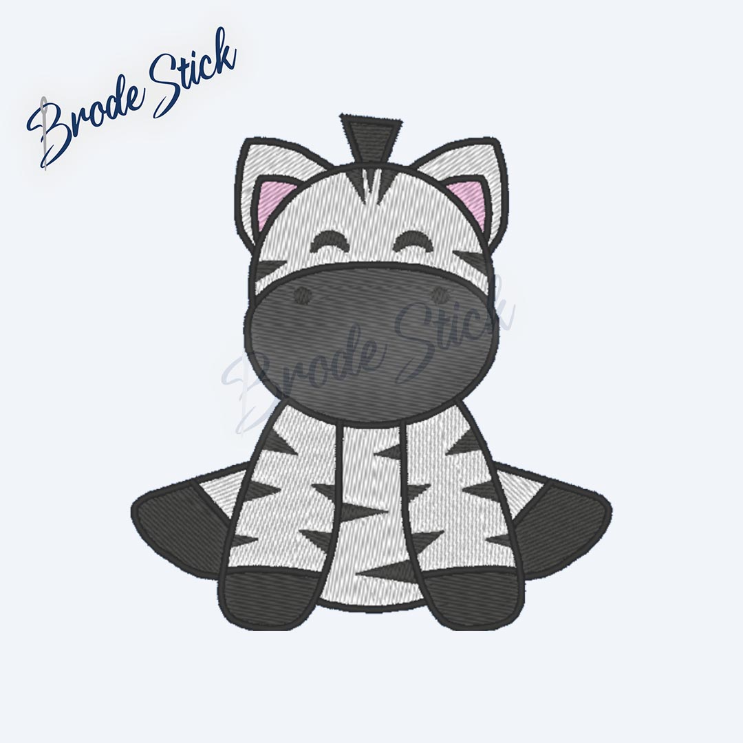 Zèbre rigolo avec rayures, illustration pour chambre d'enfant.