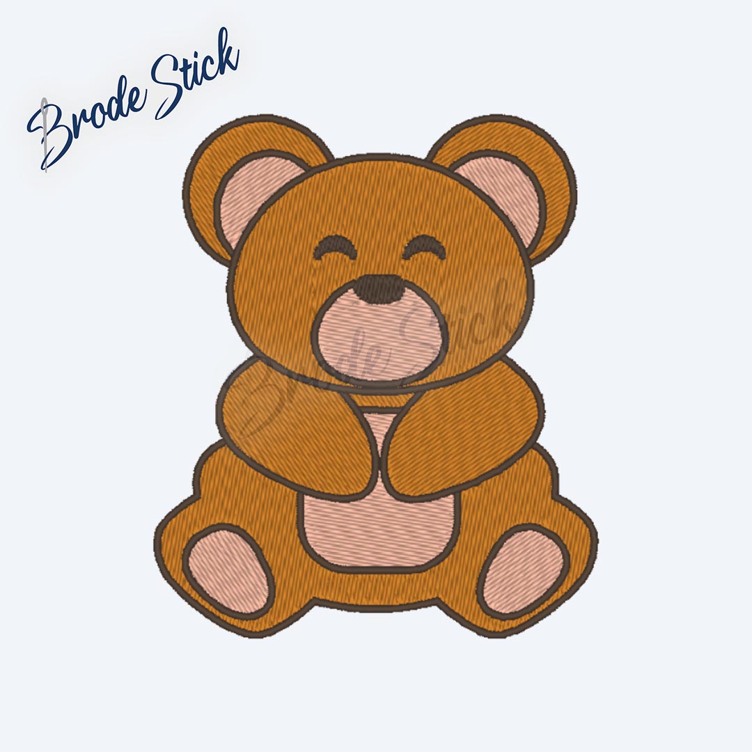 Motif ourson mignon pour broderie et stickers personnalisés.