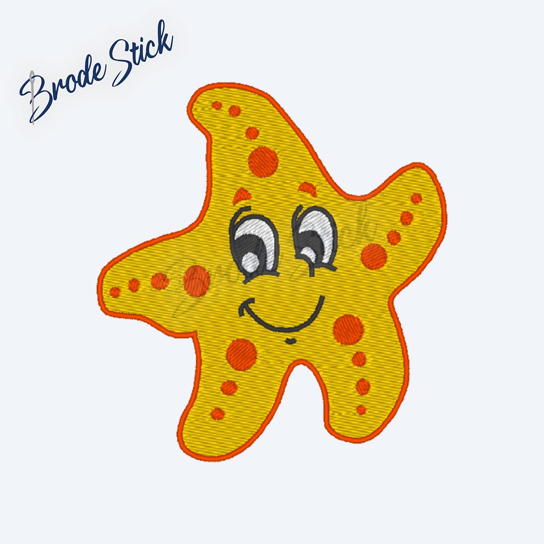 Étoile de mer souriante, thème océan et plage.