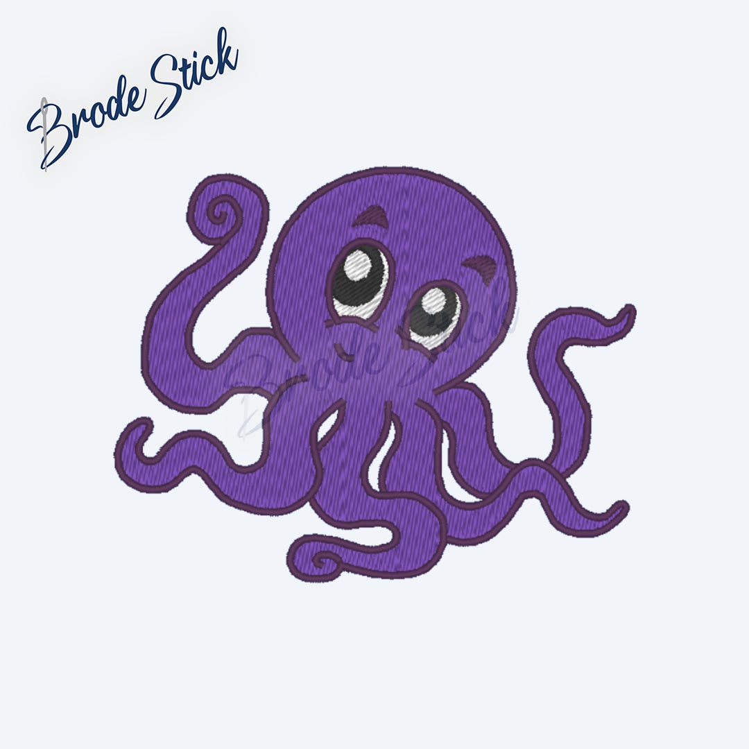 Pieuvre sympathique avec ses tentacules pour décor marin.