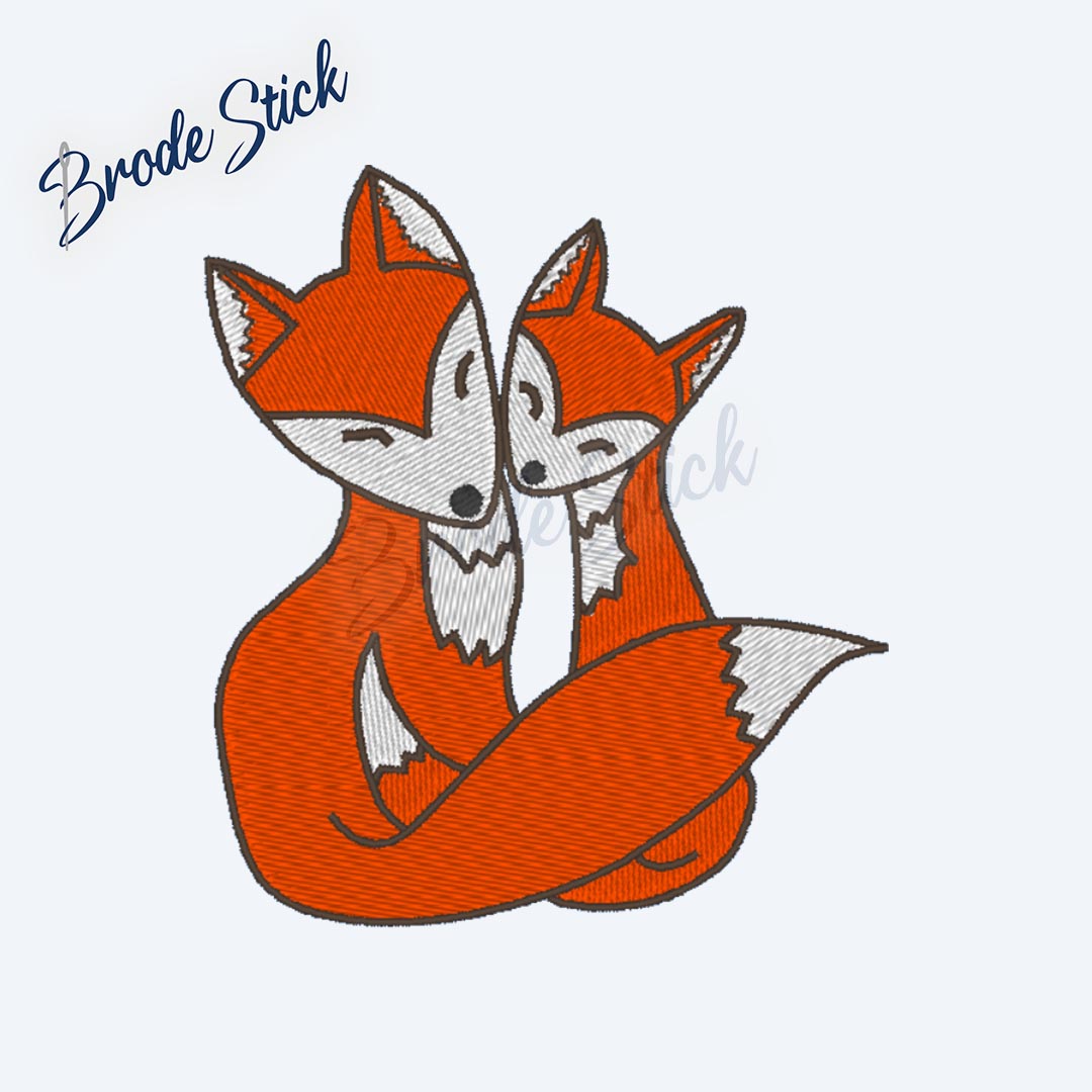 Deux renards amoureux, symbole de complicité.