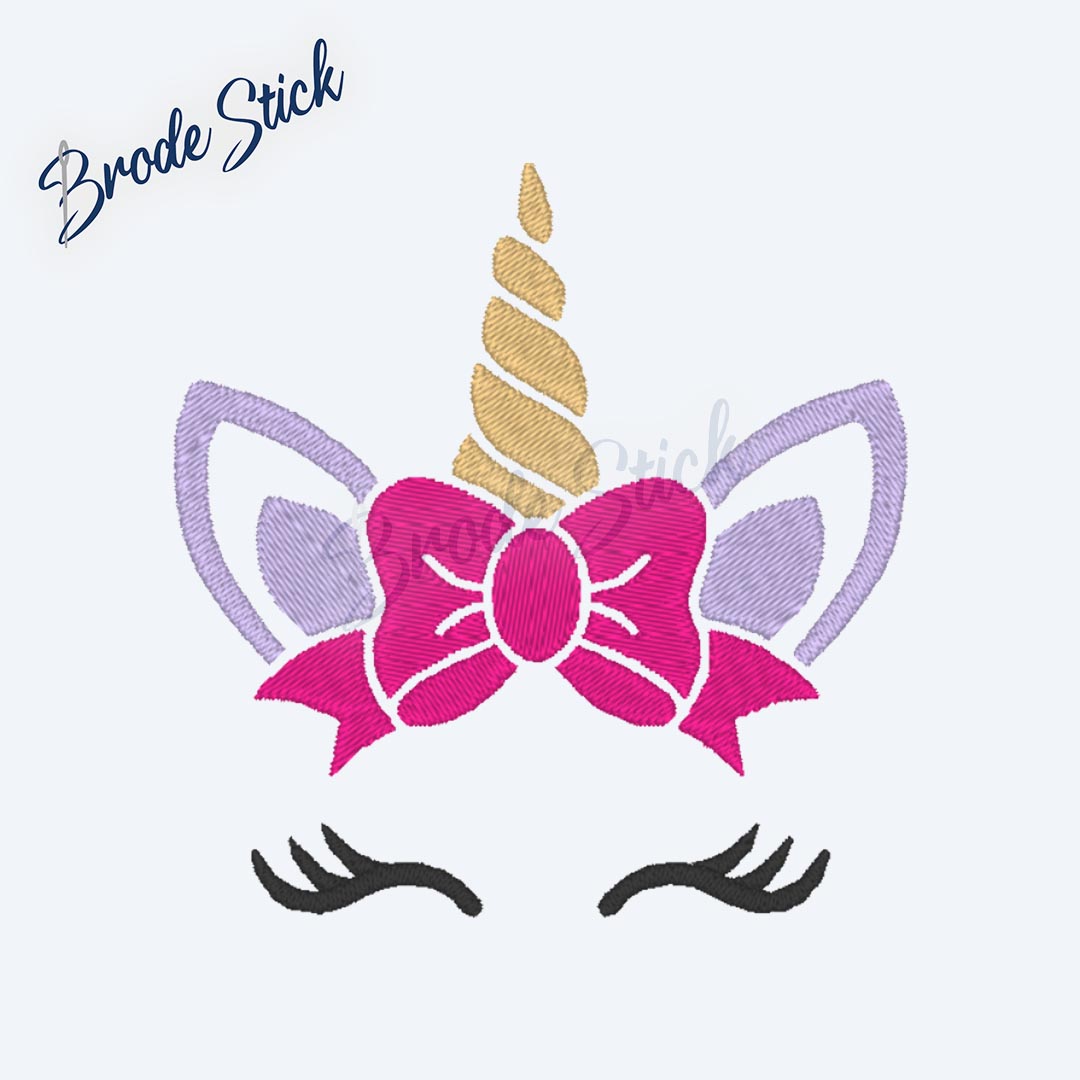 Dessin de licorne pour broderie personnalisée d'articles bébé.