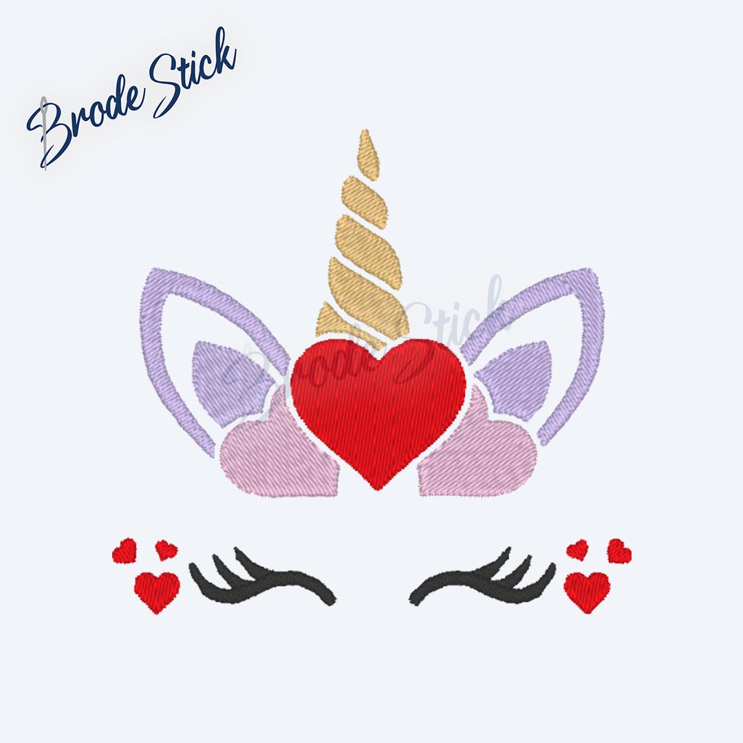 Silhouette de licorne mignonne avec un petit cœur.