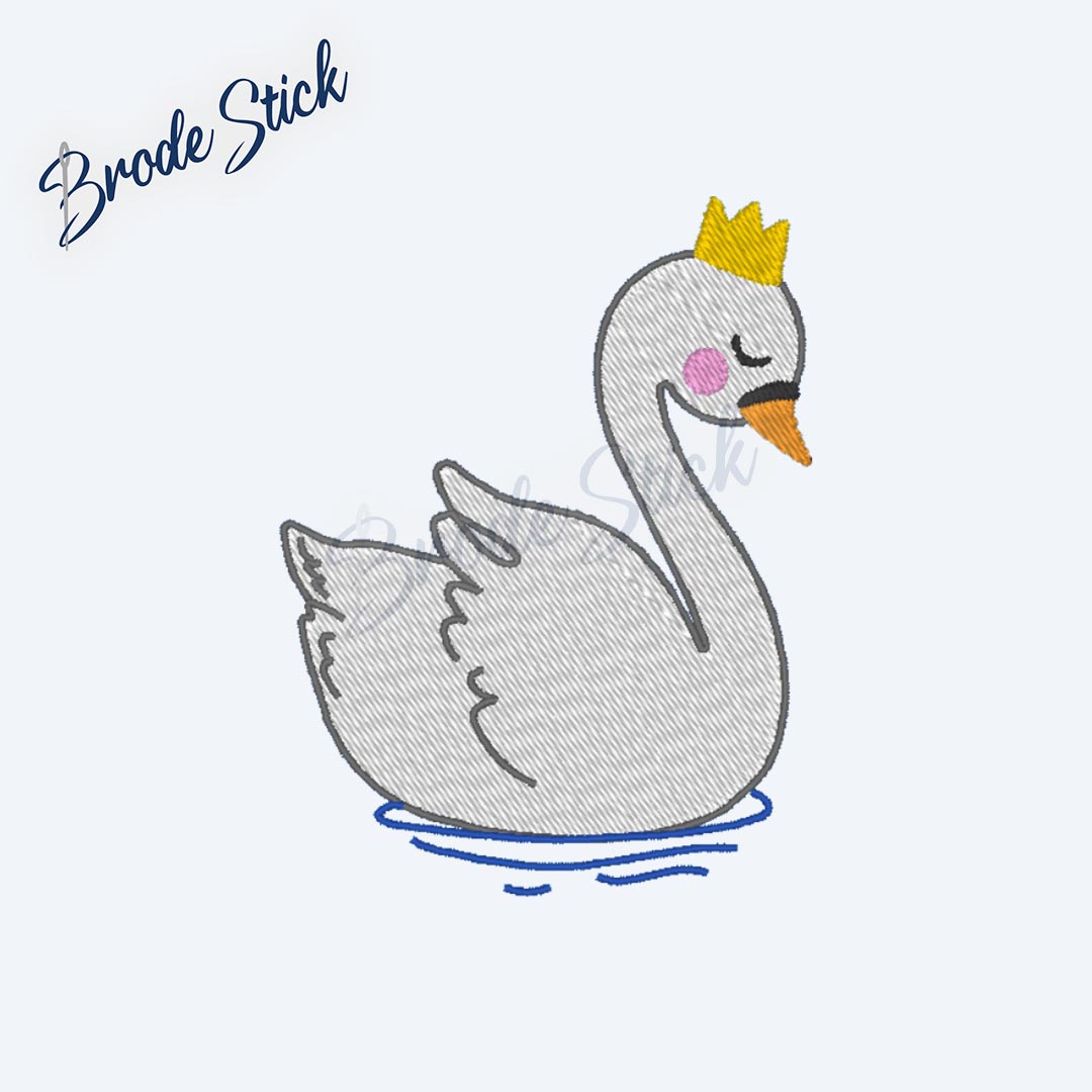 Cygne majestueux avec une couronne, symbole de grâce.