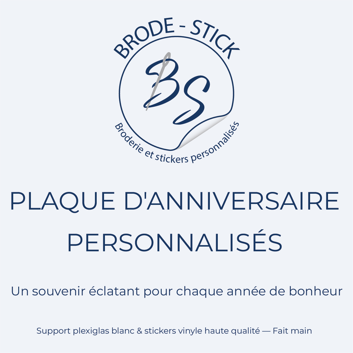 Décoration de fête et cadeau anniversaire personnalisé plexiglas avec lettrage vinyle.