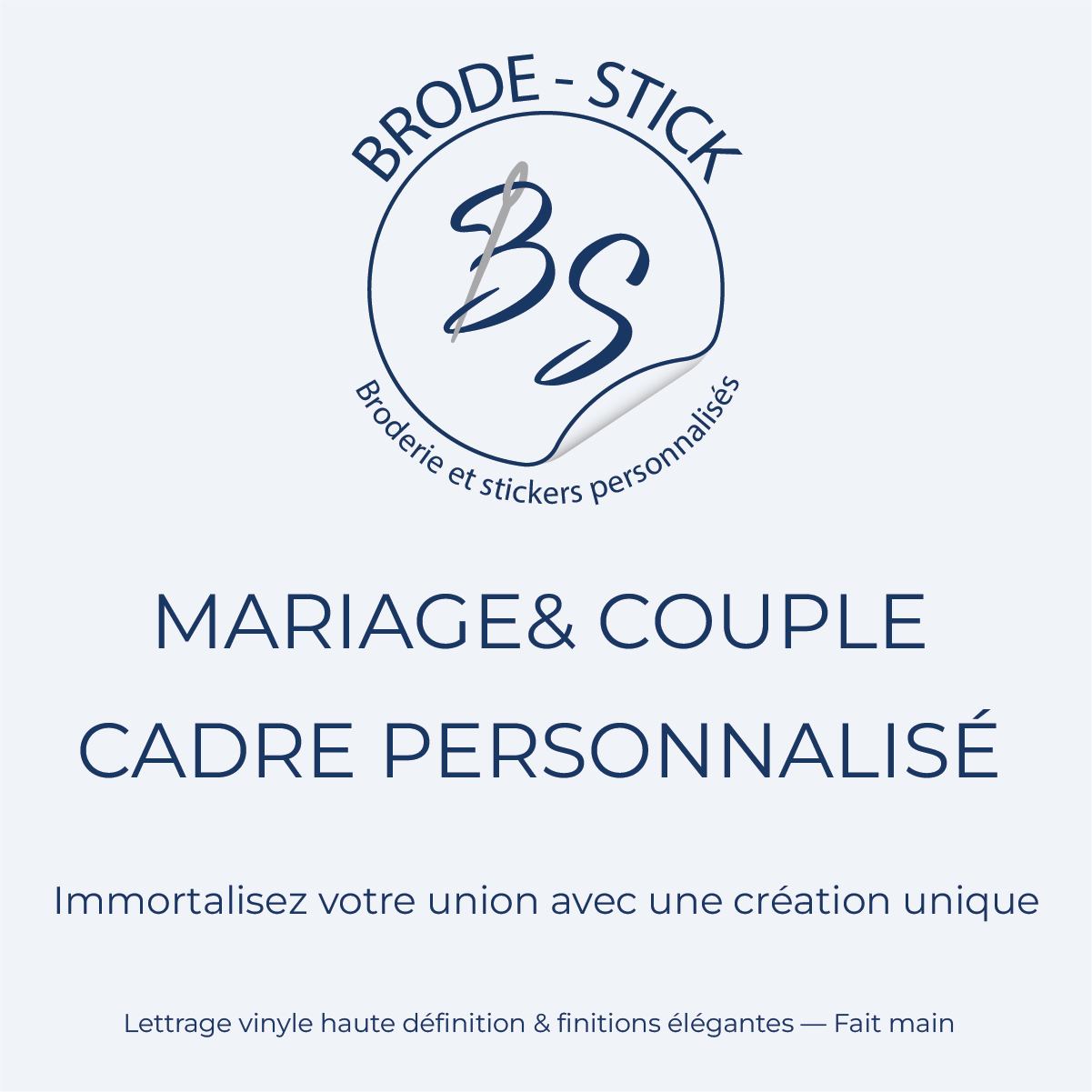 Décoration de cérémonie et cadeau mariage personnalisé original avec lettrage en vinyle.