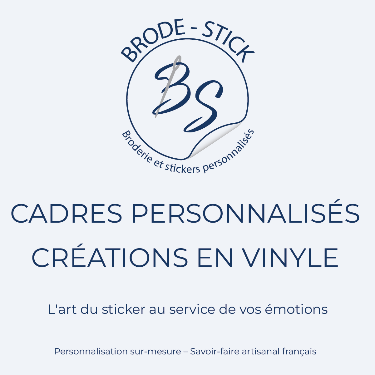 Bannière de la collection cadre personnalisé en vinyle Brode Stick