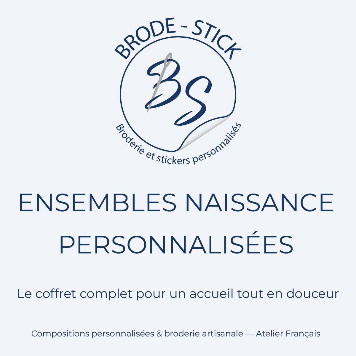 Ensemble de puériculture et coffret naissance personnalisé avec broderie
