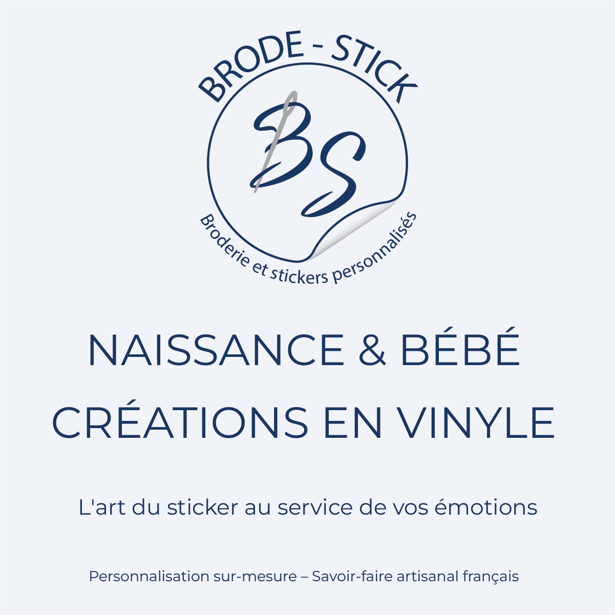 Bannière catégorie naissance et bébé créations personnalisées en vinyle Brode Stick