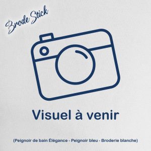 Peignoir de bain personnalisé avec prénom et motif simple brodé dans le dos, 100% coton.