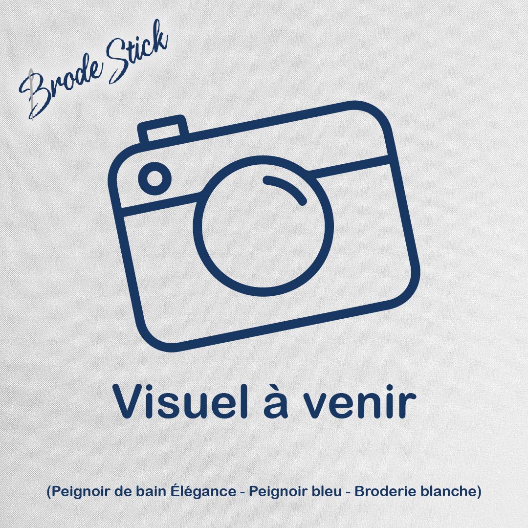 Peignoir de bain personnalisé avec prénom et motif simple brodé dans le dos, 100% coton.