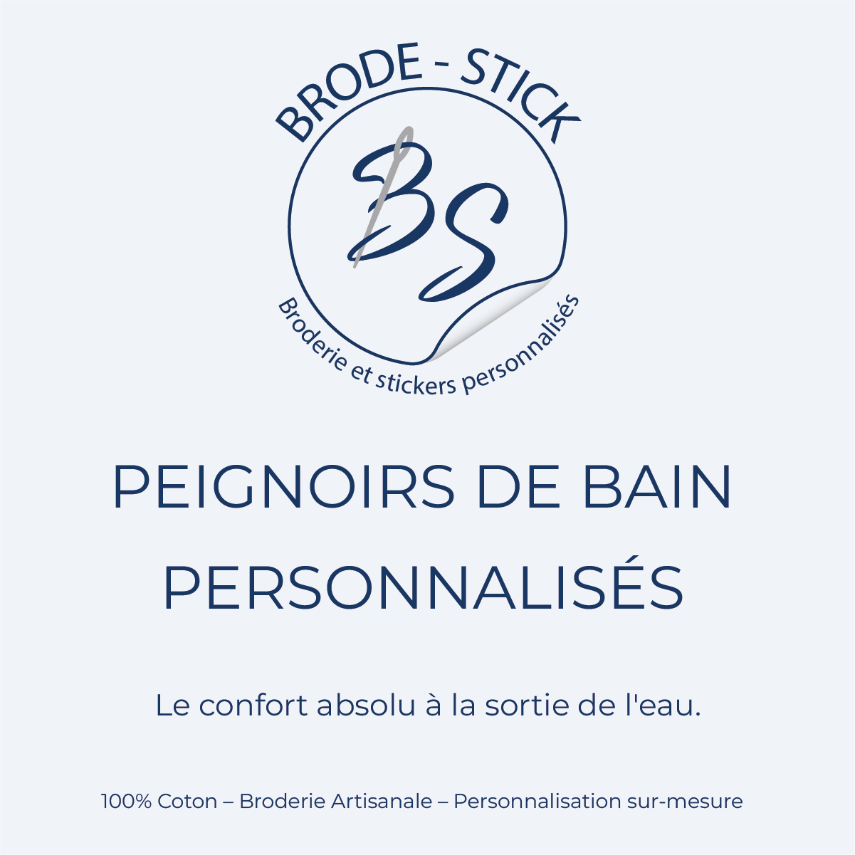 Peignoir de bain personnalisé avec broderie artisanale par Brode Stick