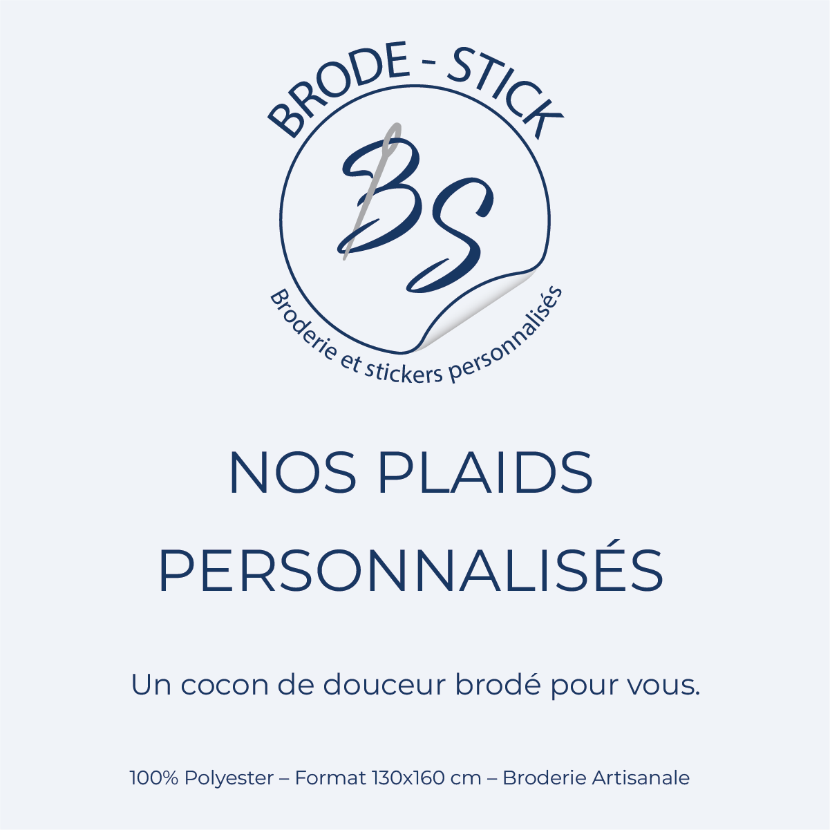 Plaid personnalisé avec broderie artisanale par Brode Stick
