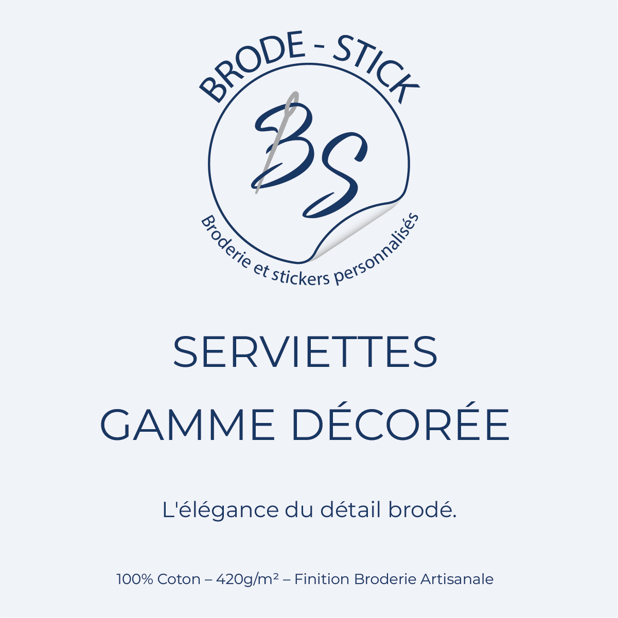 Serviette de toilette décorée personnalisée avec broderie artisanale par Brode Stick